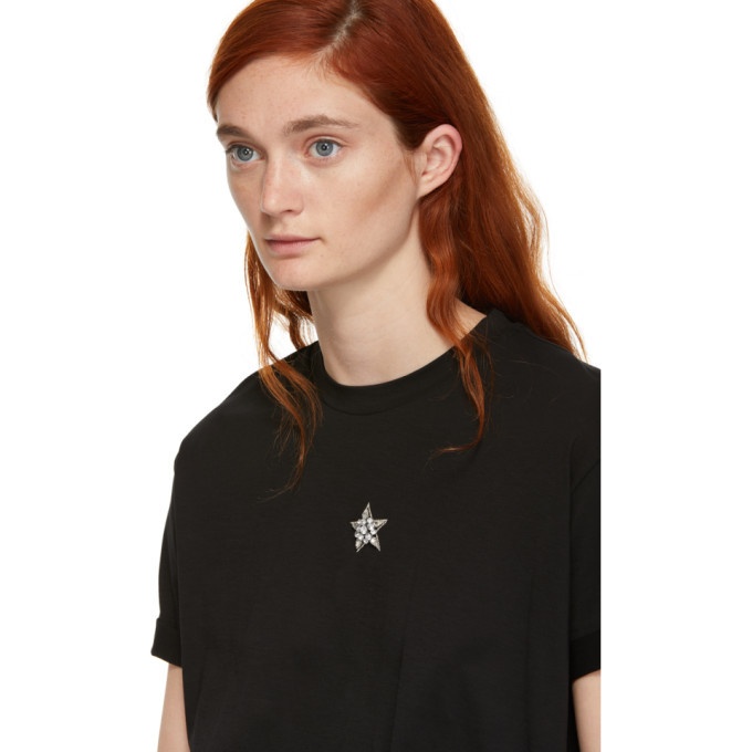 Stella McCartney Black Crystal Mini Star T-Shirt Stella McCartney