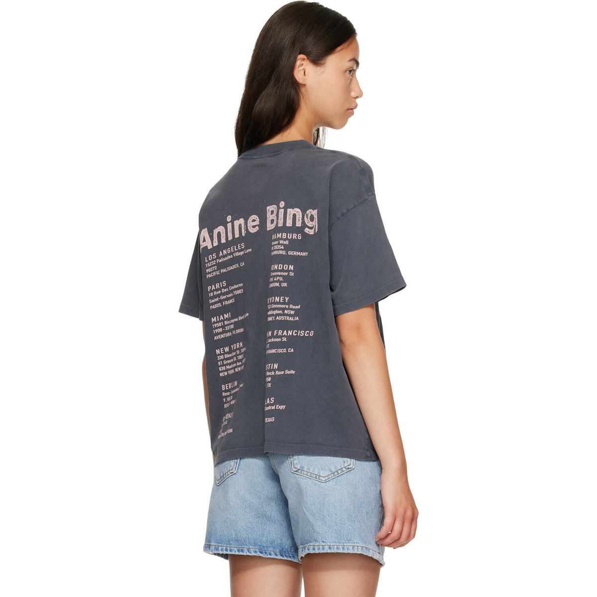 ANINE BING Gray Cade Smiley T-shirt