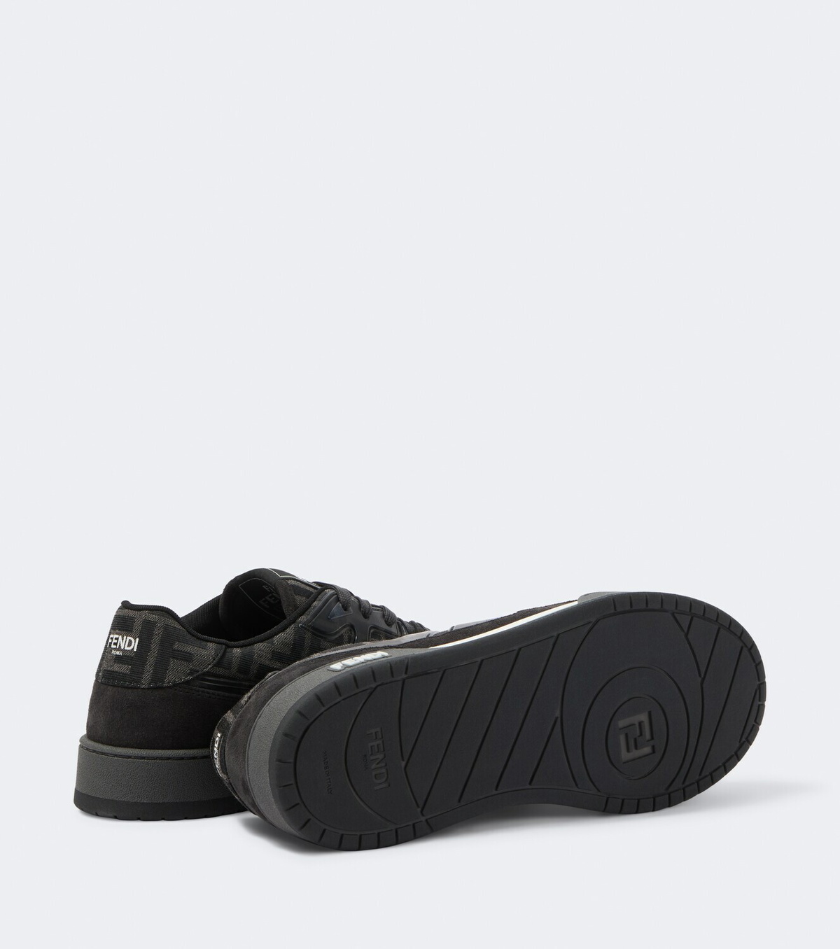 Fendi Fendi Match FF Zucca suede-trimmed sneakers