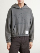 Satisfy - Logo-Print Distressed Cotton-Jersey Hoodie - Gray