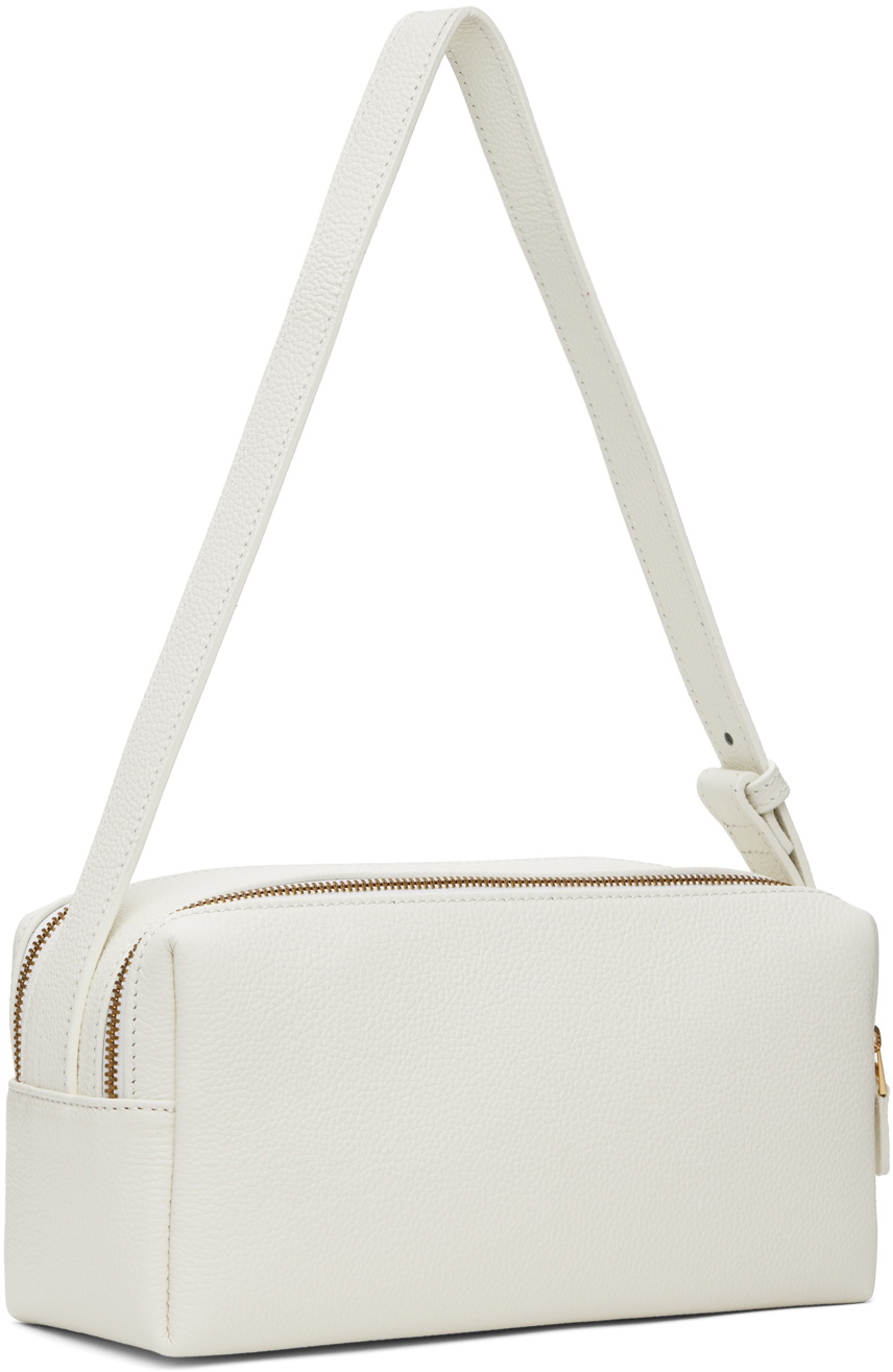 Elleme White Trousse Pebbled Leather Bag