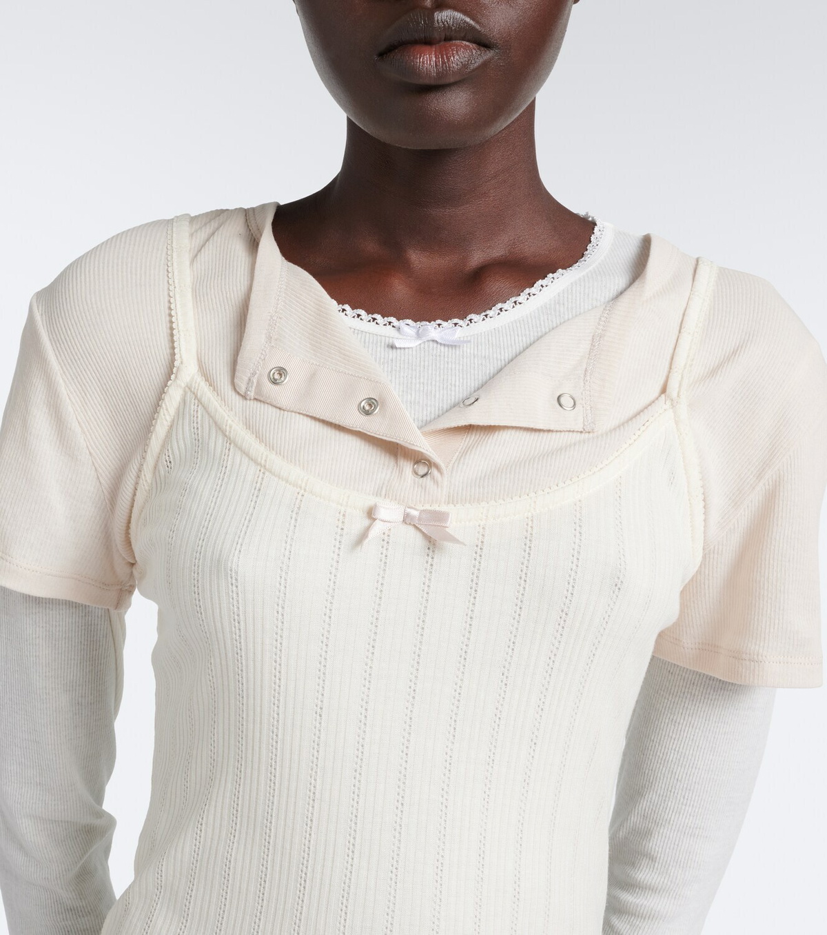 Acne Studios Layered knitted minidress
