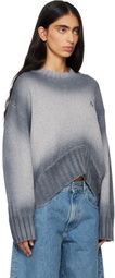 The Attico Gray Sprayed Wool Cashmere Sweater