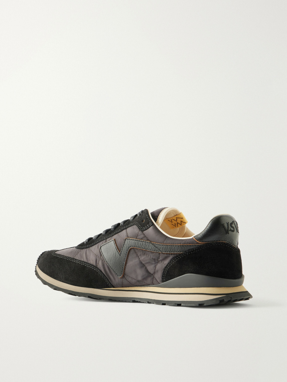 Visvim - FKT Runner Leather and Suede-Trimmed Shell Sneakers - Black