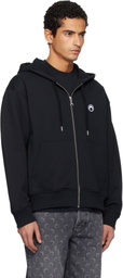 Marine Serre Black Moon Logo Zipped Hoodie