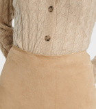 Yves Salomon Suede midi skirt