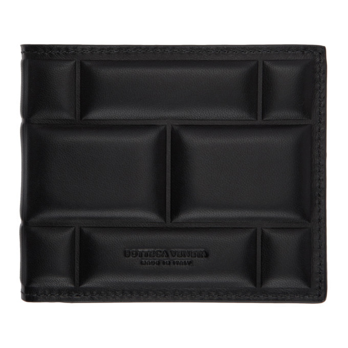 Bottega Veneta Intrecciato Shiny Leather Bi-Fold Wallet, Black