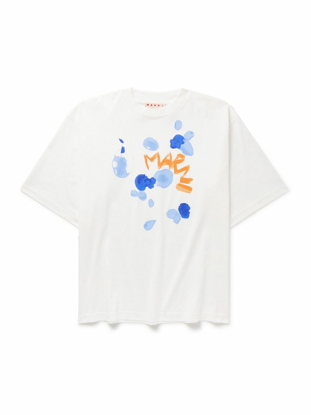 Photo: Marni - Logo-Print Cotton-Jersey T-Shirt - White