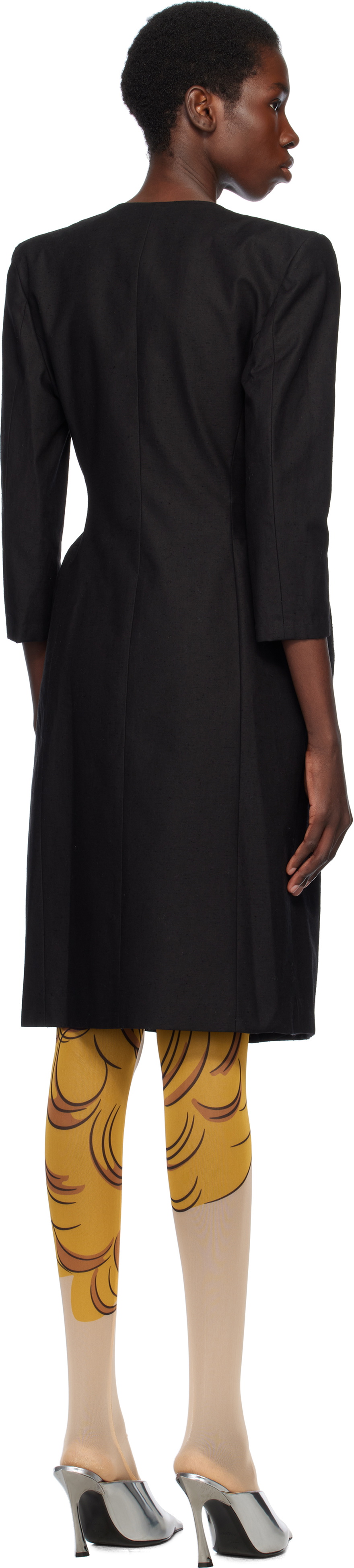Pushbutton Black Hourglass Midi Dress
