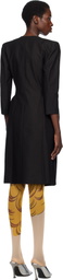 Pushbutton Black Hourglass Midi Dress