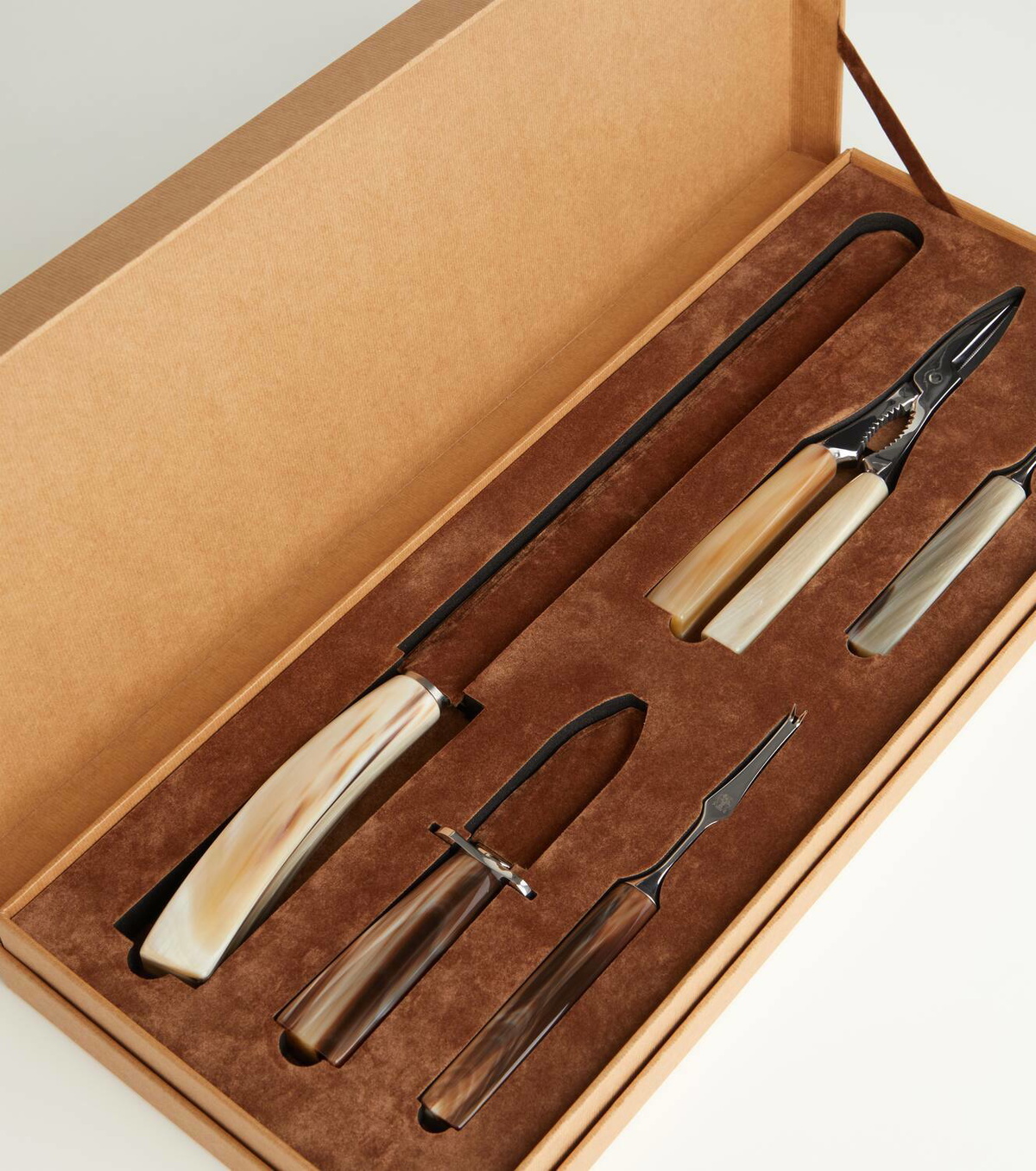 Brunello Cucinelli Horn and stainless steel cutlery set for crudités