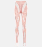 Mugler - Paneled stirrup leggings