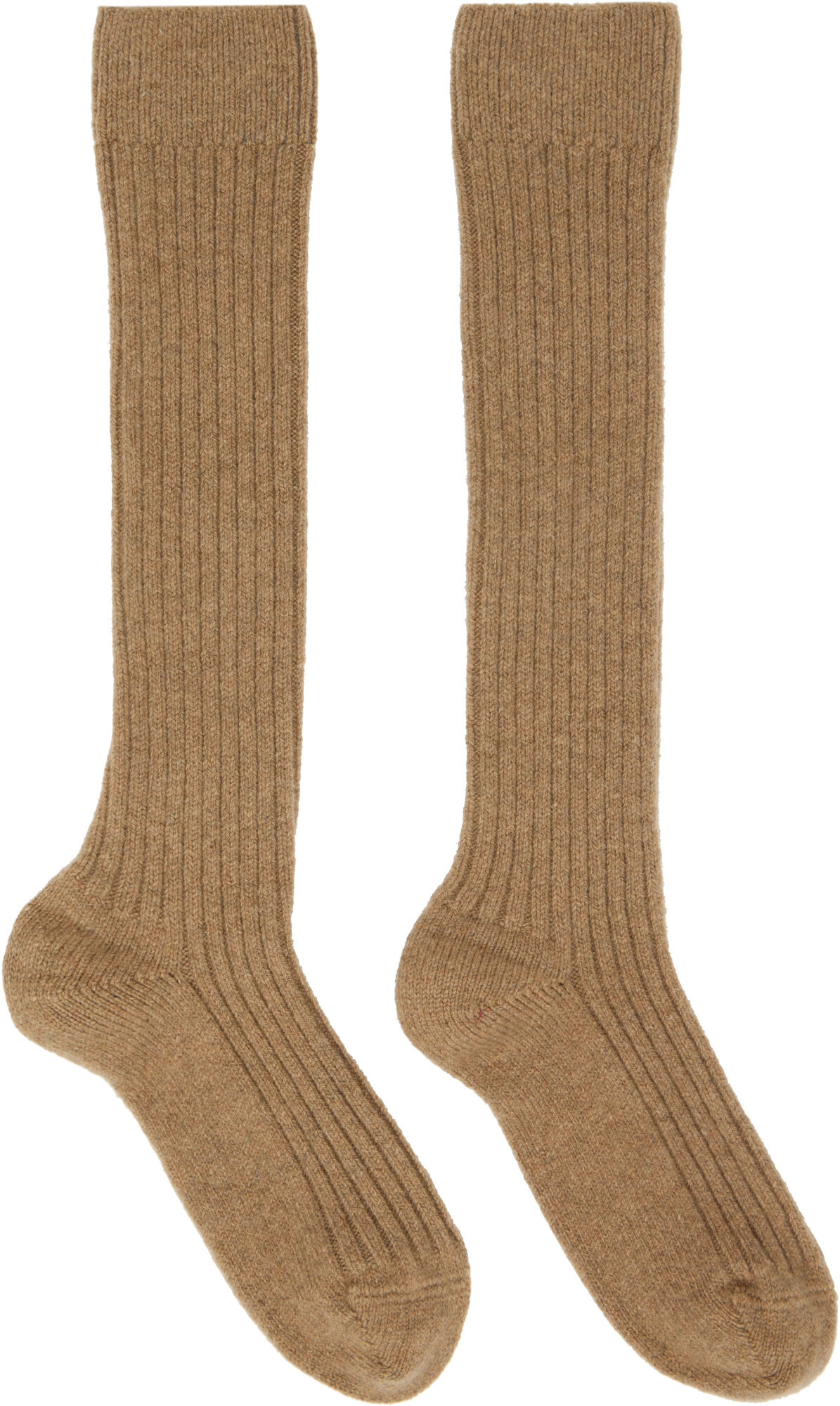 Baserange Brown Rib Knee Socks