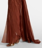 Maria Lucia Hohan Rachel draped silk muslin bustier gown
