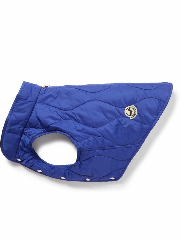 Photo: Moncler Genius - Poldo Dog Couture Logo-Appliquéd Quilted Padded Shell Dog Gilet - Blue