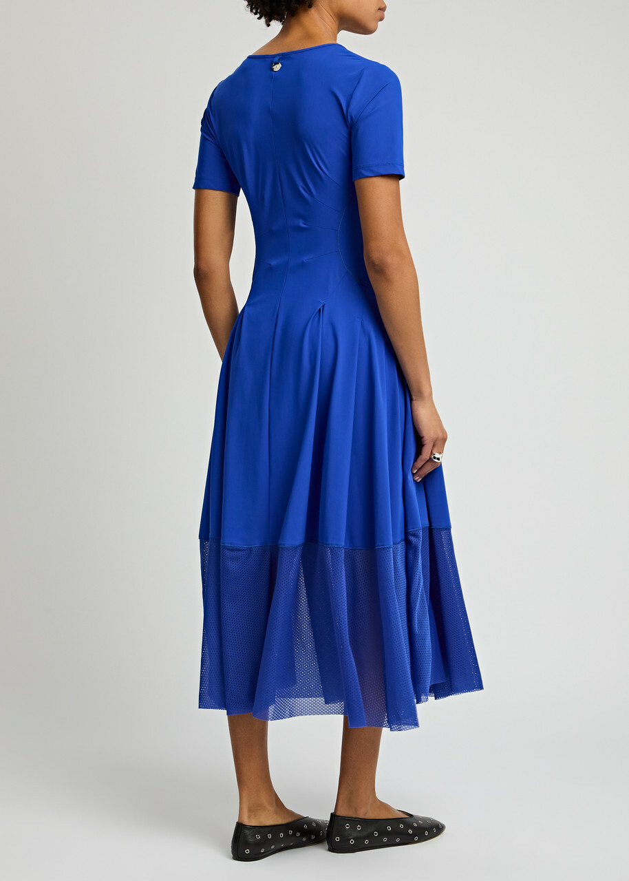 High Playtime Stretch-jersey Midi Dress Blue