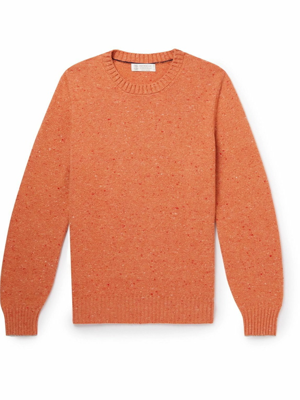 Photo: Brunello Cucinelli - Wool and Cashmere-Blend Sweater - Orange
