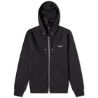 Balmain Men's Flock Zipped Hoody in Black/White