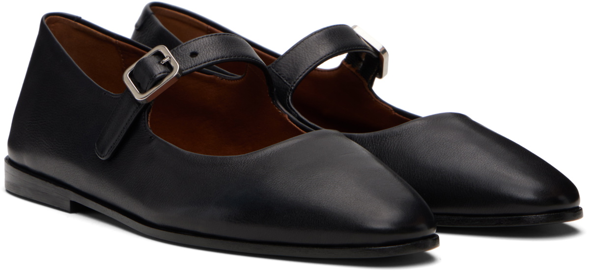 Marsèll Black Scivolo Leather Ballerina Flats