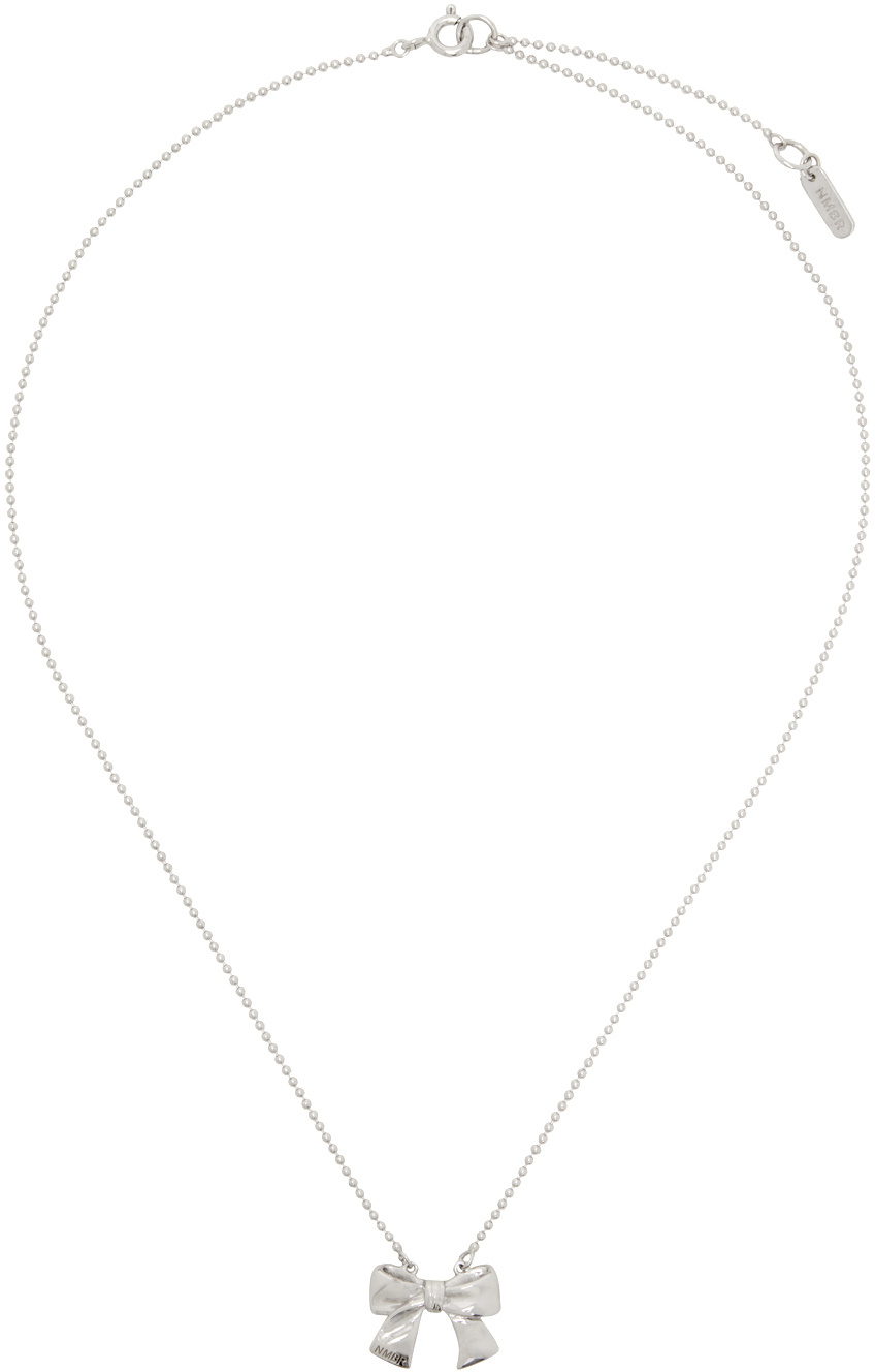 ●●NUMBERING●●Small Ribbon Neckless #7734 Numbering Silver #7734 Necklace Numbering