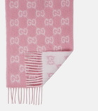 Gucci GG alpaca and wool-blend scarf