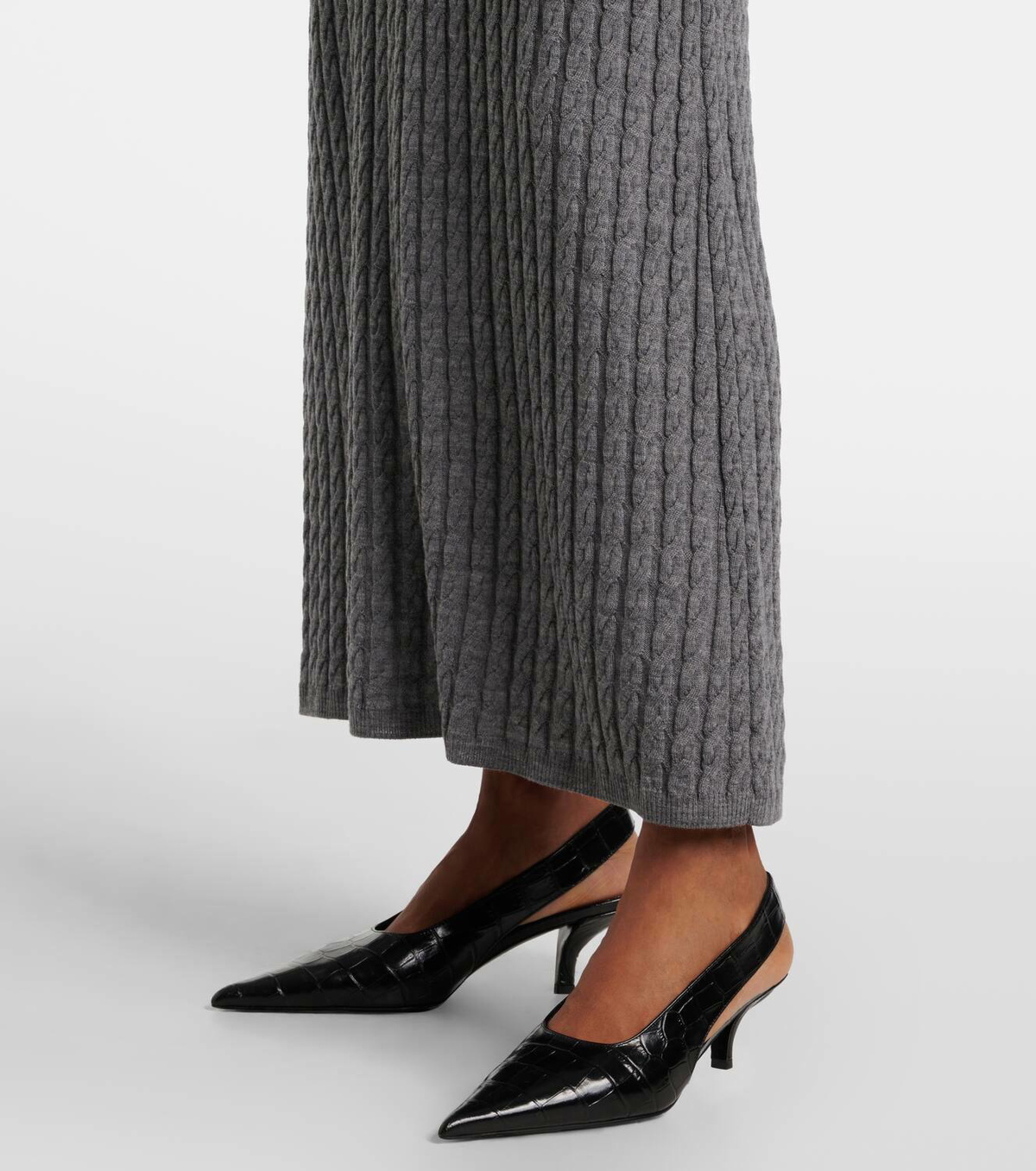 Toteme Women's Tie Cuff Wool Shirt Grey