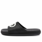 Gucci Men's Interlocking Logo Pursuit Slide in Black/White