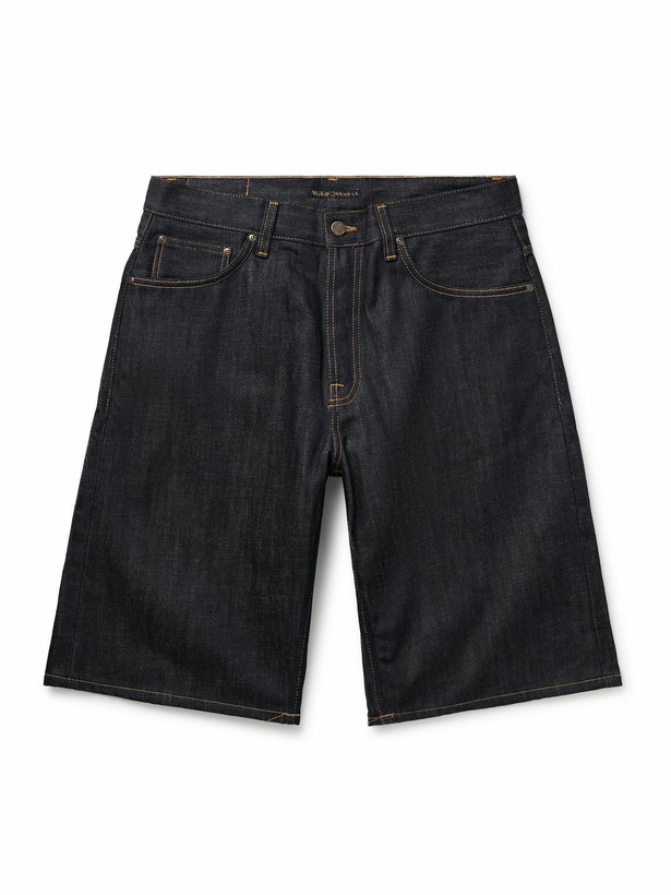 Photo: Nudie Jeans - Zeb Wide-Leg Organic Denim Shorts - Blue