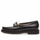 Bass Weejuns Men's Larson Step Loafer in Black/White Leather
