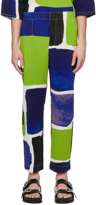 Photo: HOMME PLISSÉ ISSEY MIYAKE Blue & Green Landscape Trousers