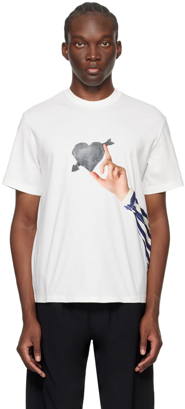 SUNNEI White Cuore Di Pietra T-Shirt