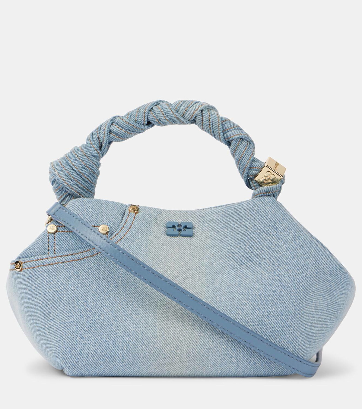 ★Ganni★25SS 新作★Mini Gani Boo Tote Bag Faded Denim blue Faded Denim Denim Mini GANNI Bou Bag | GANNI US