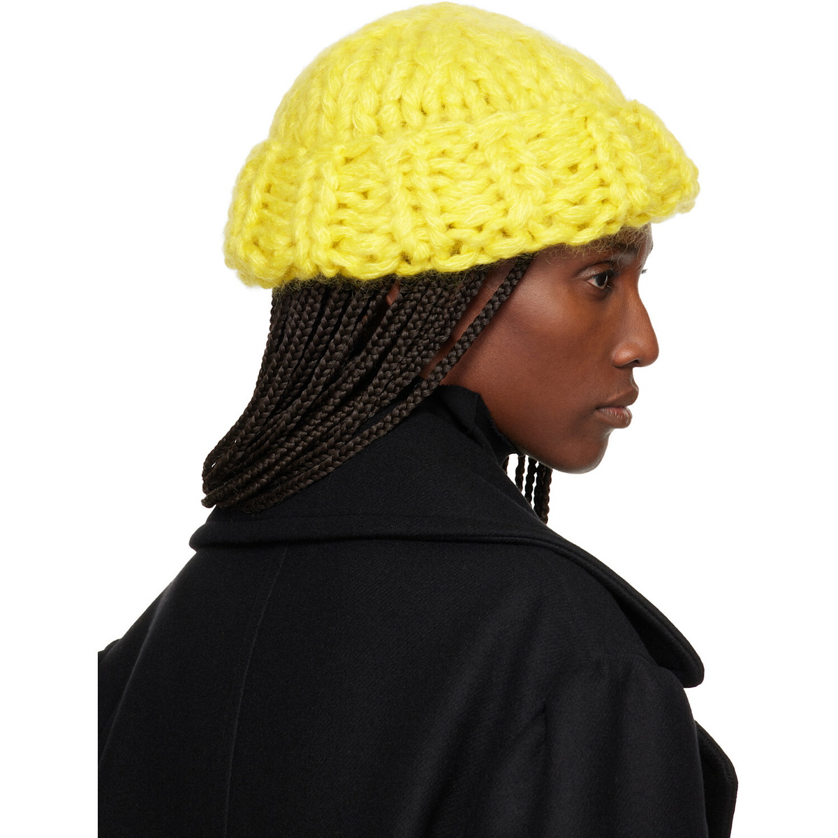 ISSEY MIYAKE Yellow November Silk Mohair Beanie