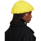 ISSEY MIYAKE Yellow November Silk Mohair Beanie