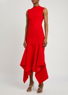 Solace London Trinity Crepe Midi Dress Red