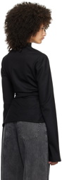 Jade Cropper Black Asymmetric Long Sleeve T-Shirt