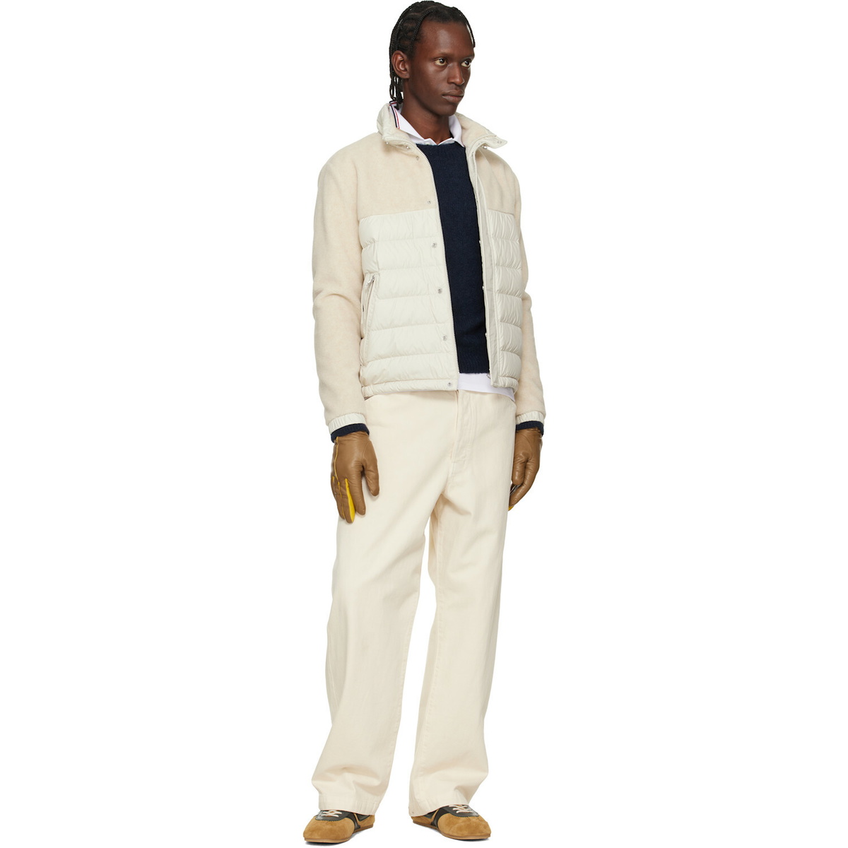 Moncler Beige Mistral Teddy Short Down Jacket