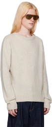 The Elder Statesman Off-White Simple Sweater