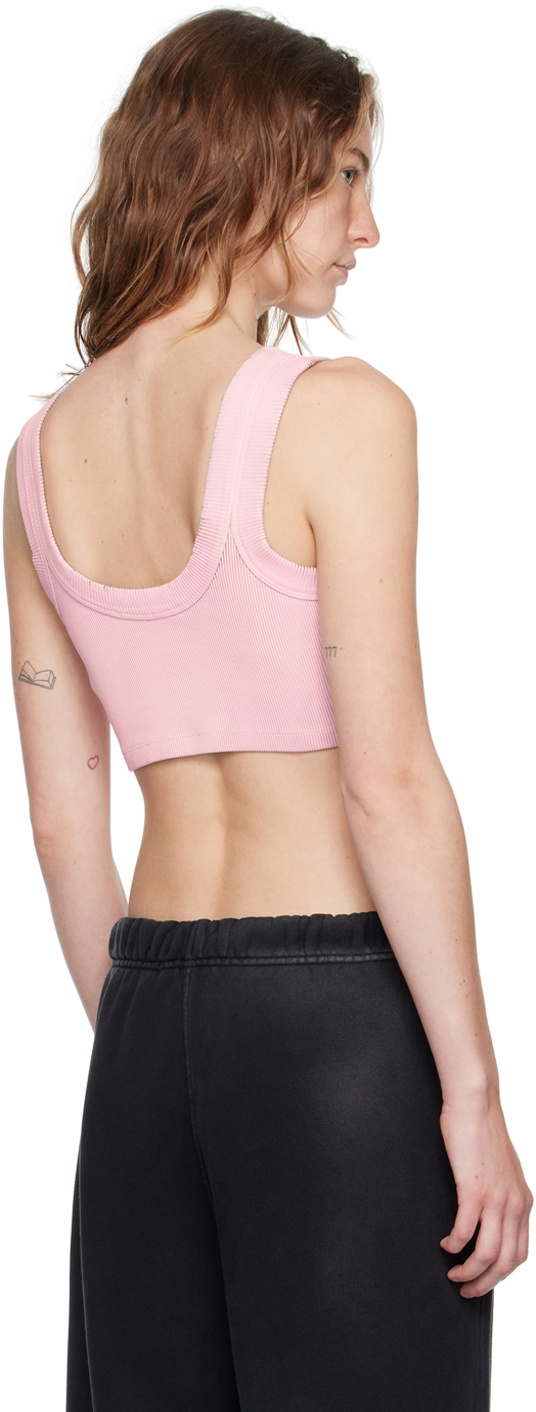 alexanderwang.t Pink Embossed Logo Tank Top