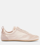 Jil Sander Floor suede-trimmed satin sneakers