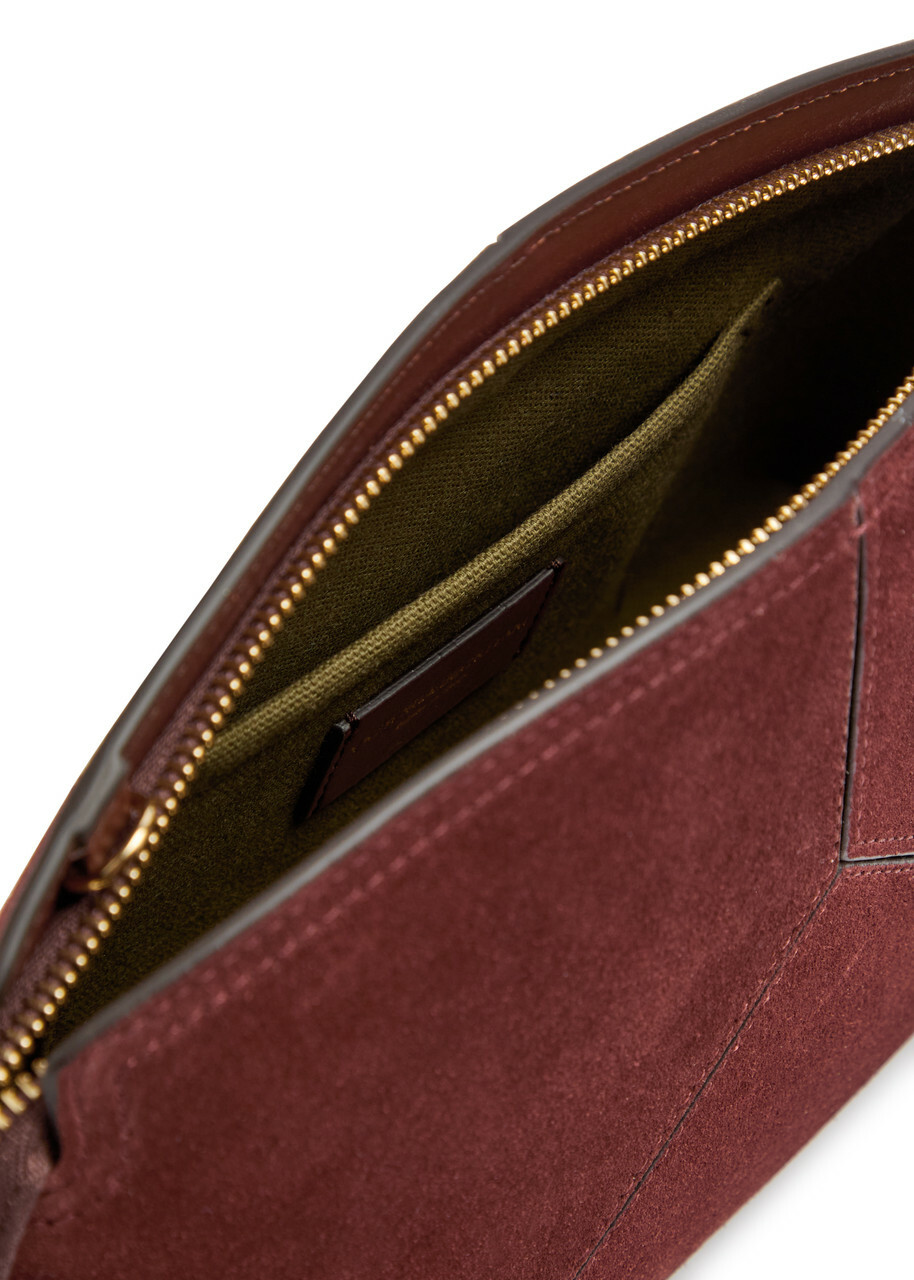 Victoria Beckham Victoria Suede Crossbody bag - Dark Brown - One Size