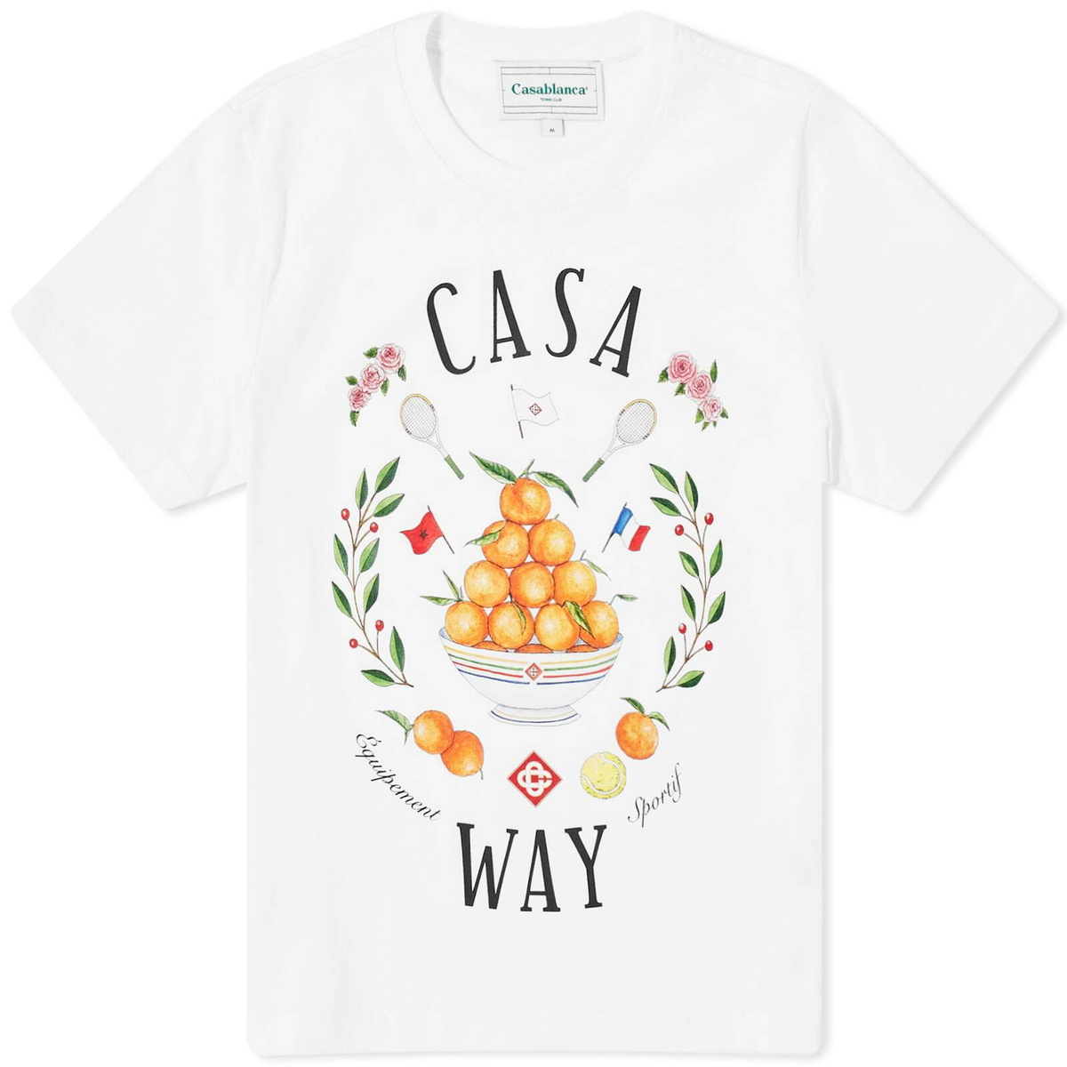 Tシャツ・カットソー CASABLANCA Women Tops WPS25JTP302 01 White Tennis Statues Oversized T-Shirt | Casablanca Paris