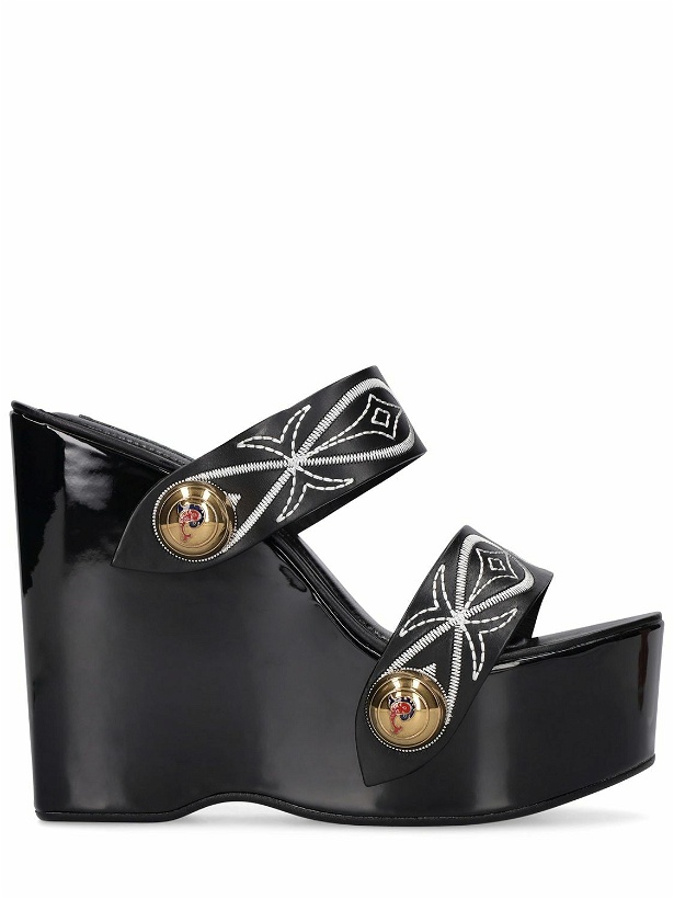 Photo: PUCCI 140mm Leather Wedge Sandals