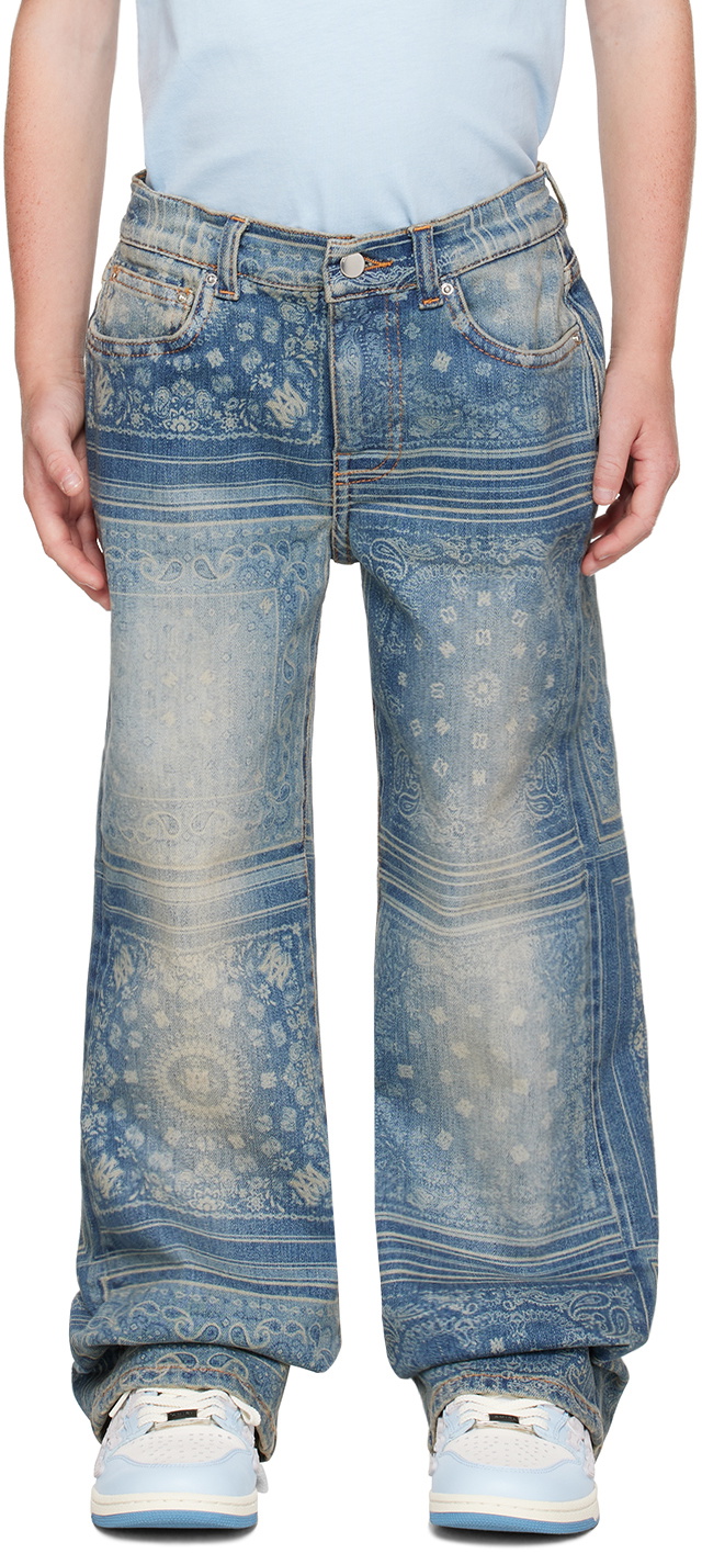 AMIRI Kids Blue Straight Jeans