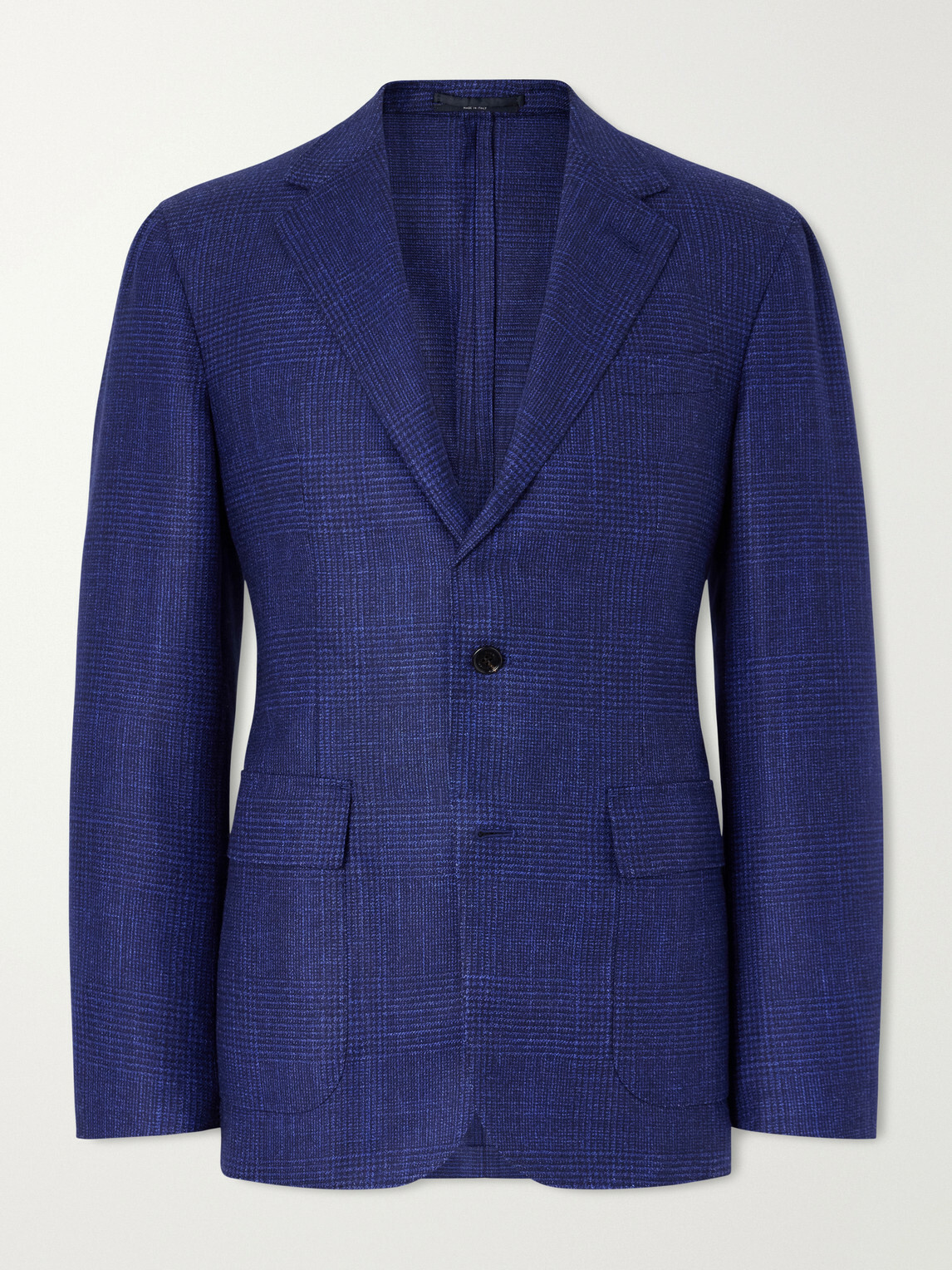 Dunhill - Checked Wool, Silk and Cashmere-Blend Blazer - Blue