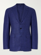 Dunhill - Checked Wool, Silk and Cashmere-Blend Blazer - Blue