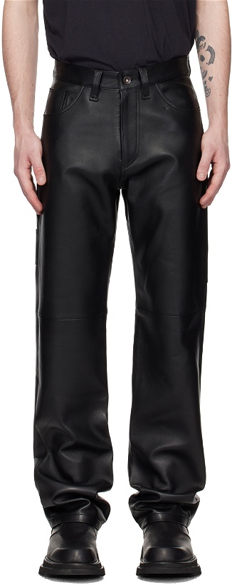 Photo: ALTU Black Paneled Leather Pants