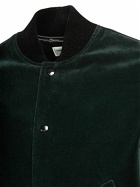 SAINT LAURENT - Logo Cotton Velvet Teddy Jacket