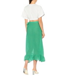 Lisa Marie Fernandez - Ruffled linen-blend gauze wrap skirt
