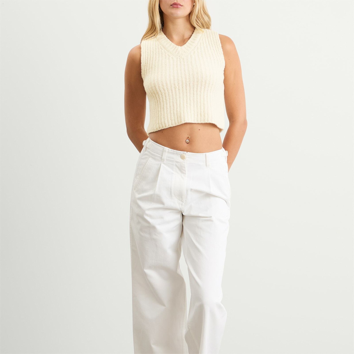 Nothing Written Women's Garine Wool Vest in Ivory